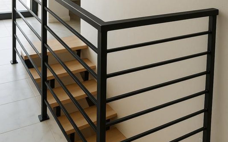Barandilla metálica moderna para escalera interior